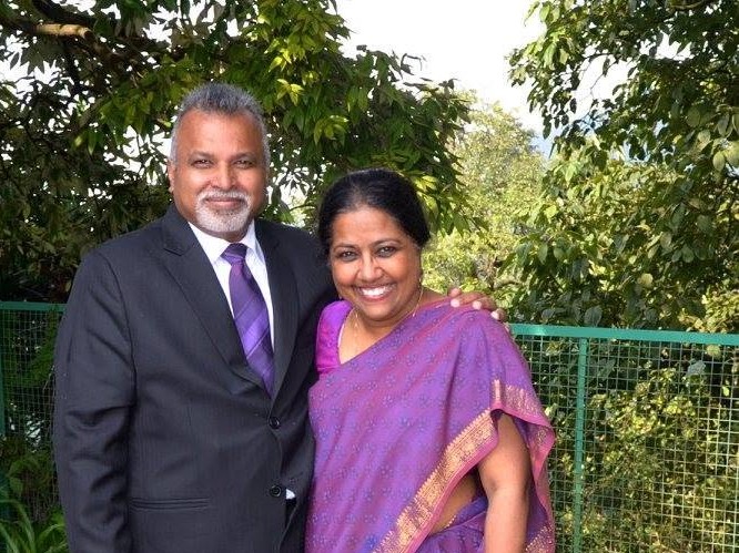 Rev. Lazarus Cornelius, pastor of Union Church, Mussoorie, with his wife